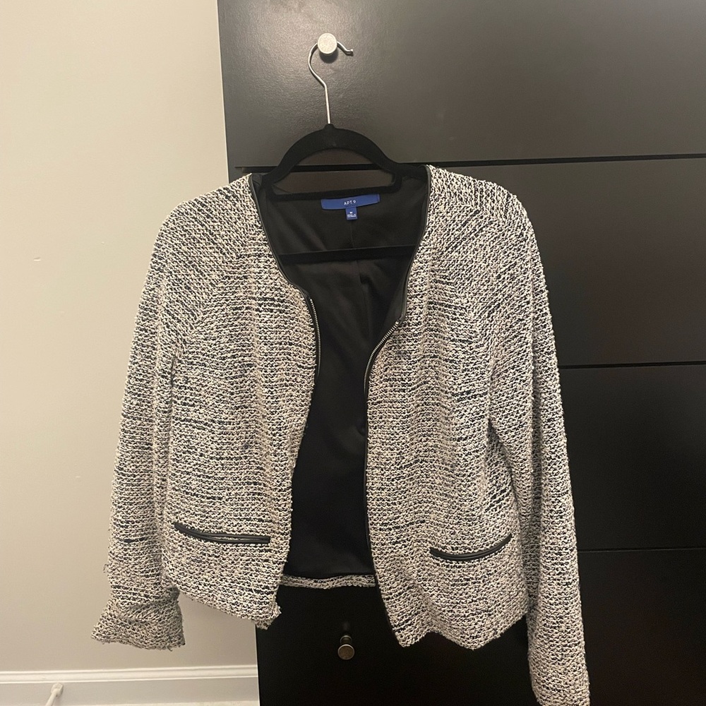 Black and white tweed jacket